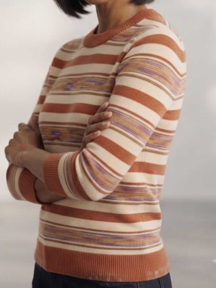 ModaFesta -Ribbed neckline cuffs and hem Slim fit knit silhouette